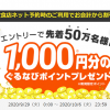 【先着50万名!!】エントリーで1,000円分のぐるなびポイントプレゼント！キャンペーン