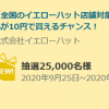 【25,000名に当たる!!】イエローハット カー用品各種を10円で購入できるクーポンが当たる！キャンペーン